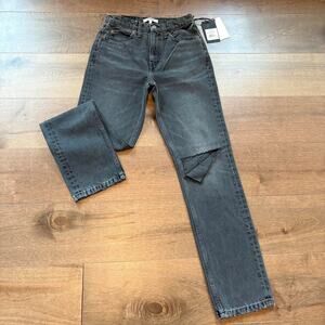 RE/DONE Women's 70s Straight Worn Black with Rip Jean size 24 NWT